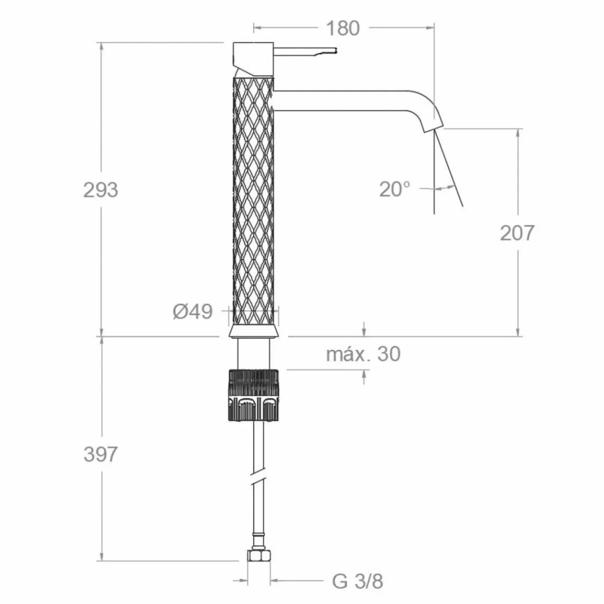 Luxury basin mixer H. 29.3 cm - Various colors - Bathroom accessories