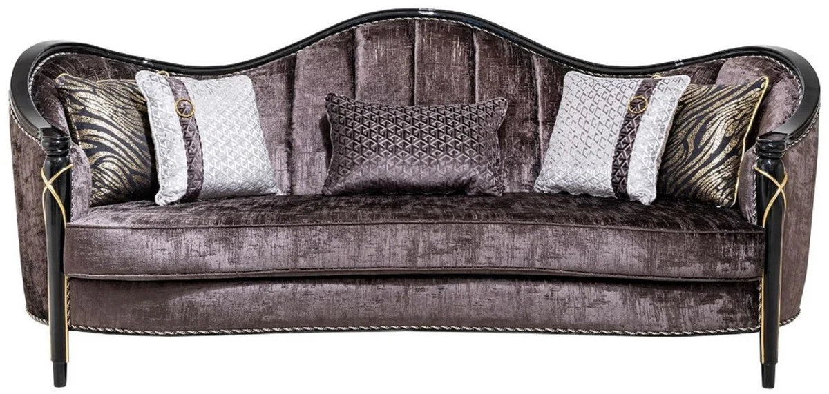 Luxury Baroque Living Room Furniture Set Purple/Black/Gold