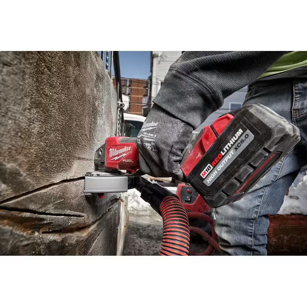M18 FUEL 18V Lithium-Ion Brushless Cordless 4-1/2 in./5 in. Grinder w/Paddle Switch w/Two 6.0 Ah Battery and Charger