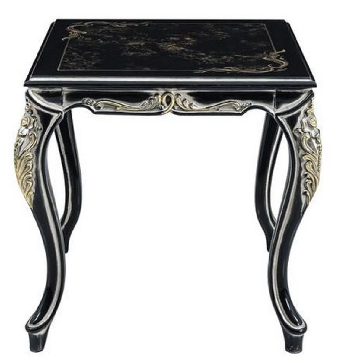 Luxury baroque side table black / gold - handmade table in baroque style - baroque living room furniture - noble and magnificent