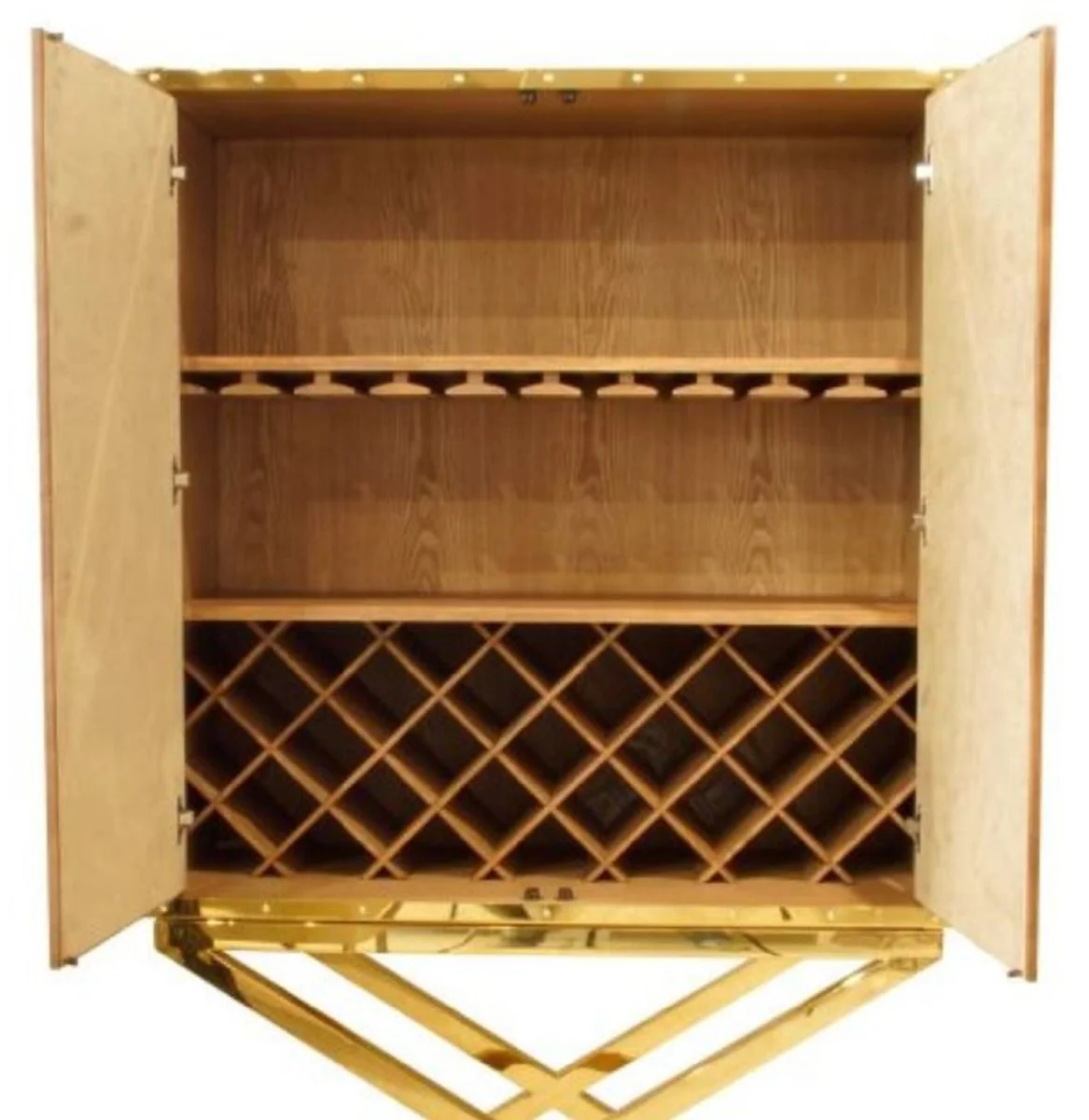 Luxury bar cabinet brown / gold 108 x 48 x H. 180 cm - Elegant wine cabinet with 2 doors - Luxury bar furniture