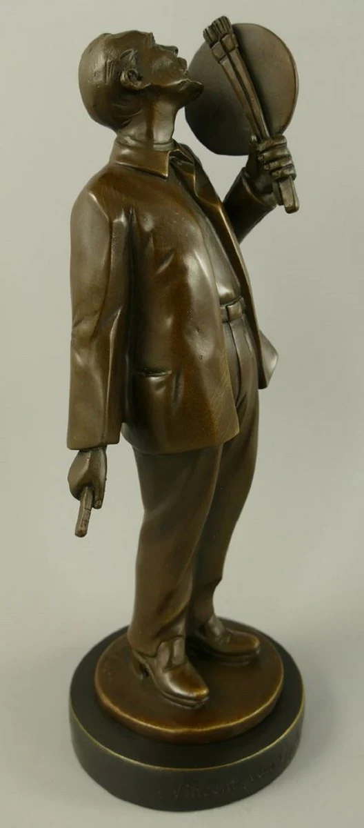 Luxury Art Nouveau bronze sculpture Vincent van Gogh bronze / black 10 x 9 x H. 26 cm - bronze figure with marble base - decorative figure - decorative accessories