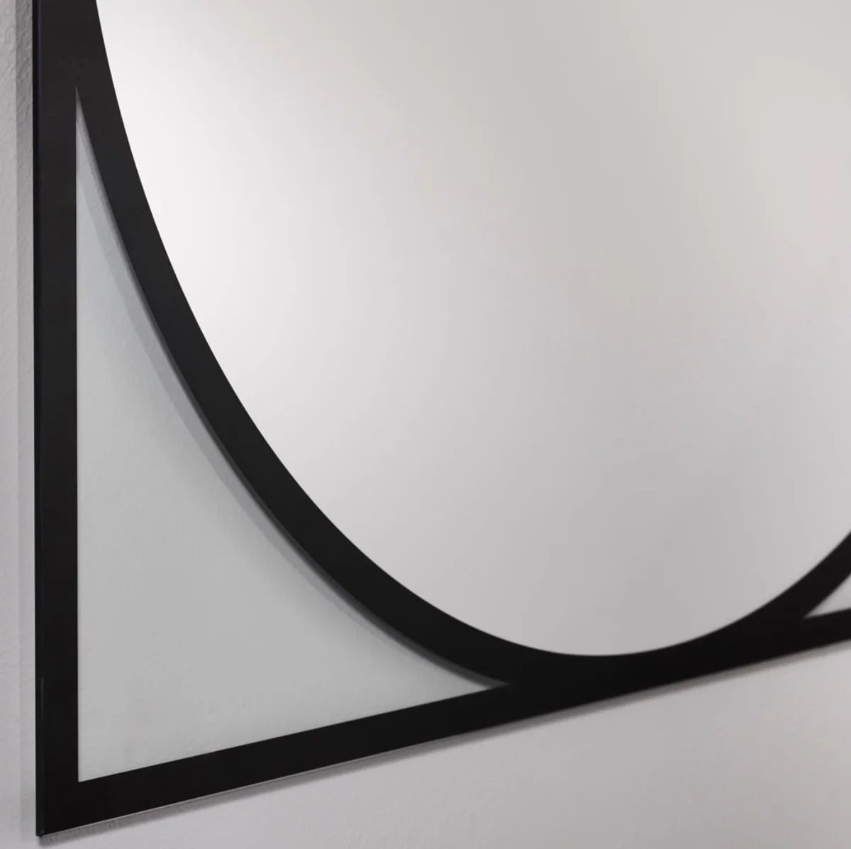 Luxury wall mirror black 90 x H. 90 cm - living room mirror - cloakroom mirror - luxury collection