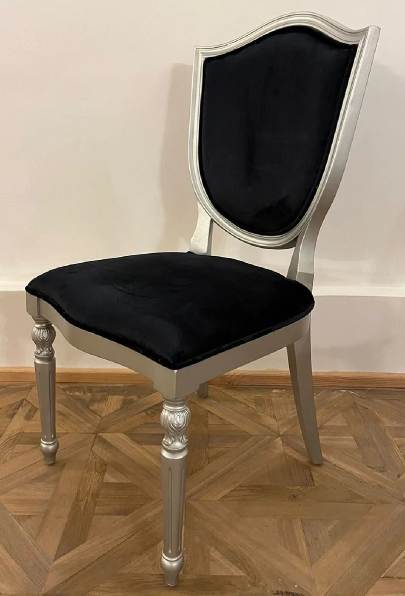 Art Deco Dining Room Chair Black / Silver - Art Deco Dining Room Furniture