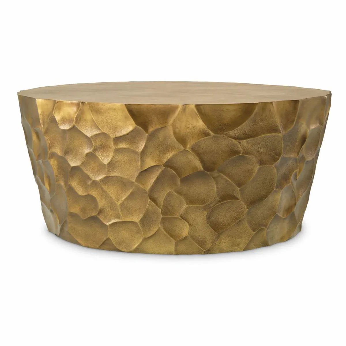 Luxury aluminum coffee table vintage brass Ø 101 cm - living room furniture