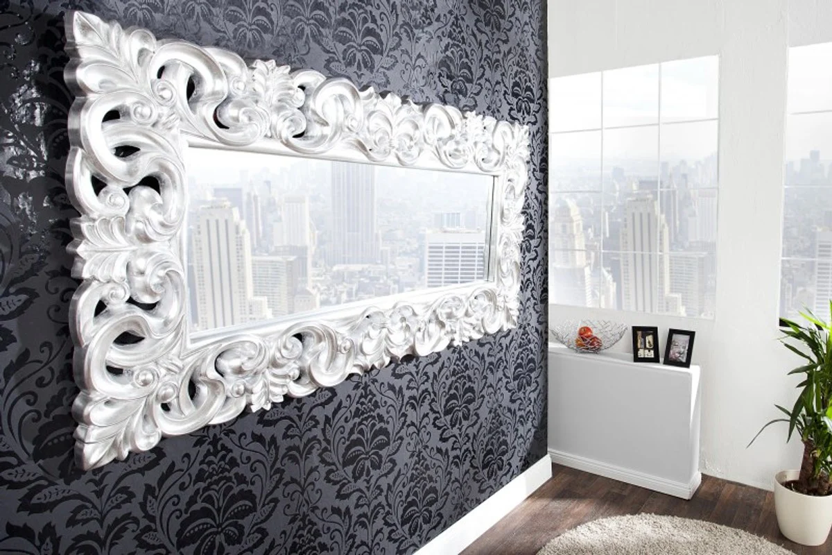 Baroque wall mirror antique silver - Limited Edition