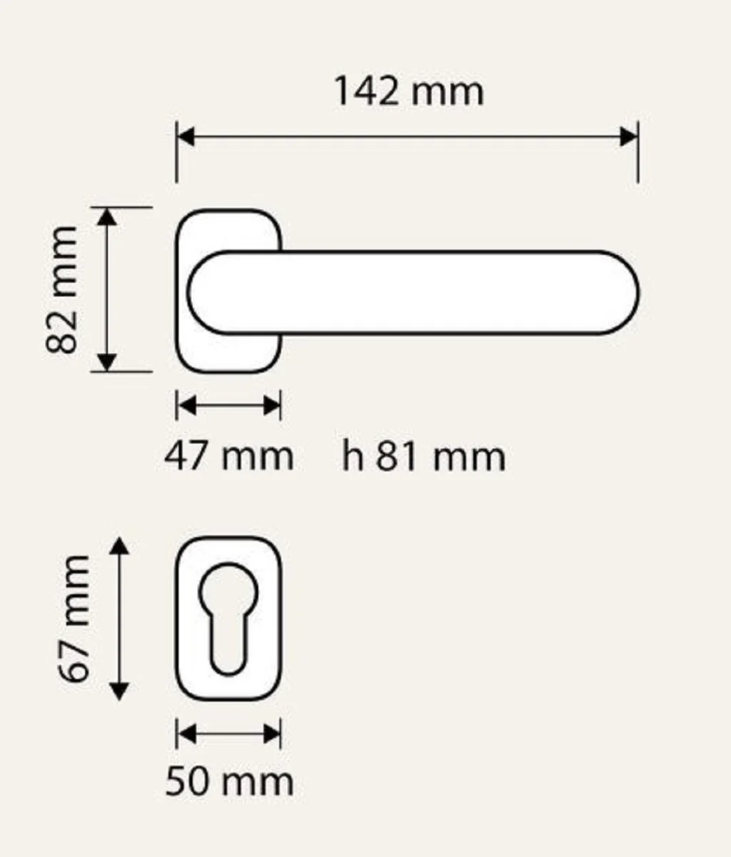 Baroque door handle set with Swarovski crystal glass 14.2 cm - Made in Italy