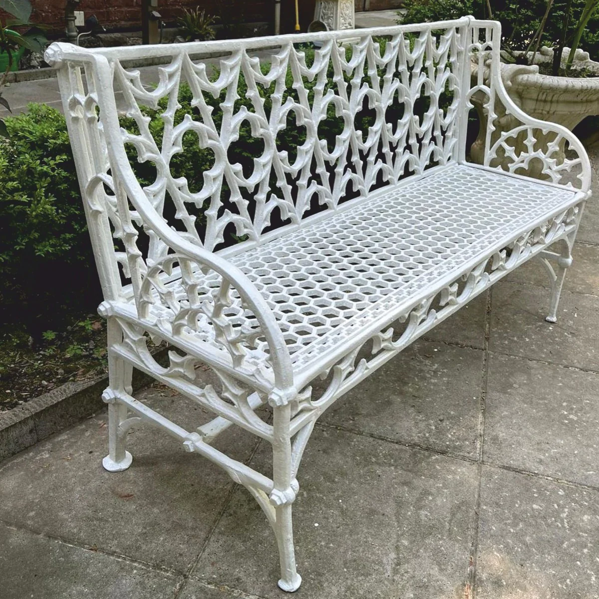Art Nouveau garden bench white 137 cm - Baroque & Art Nouveau garden furniture