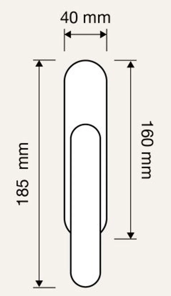 Luxury brass window handle set gold 4 x H. 18.5 cm - Luxury quality - Made in Italy