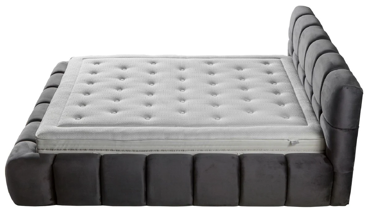 Luxury Double Bed Gray - Various Sizes - Modern Bed with Mattress - Bedroom Furniture