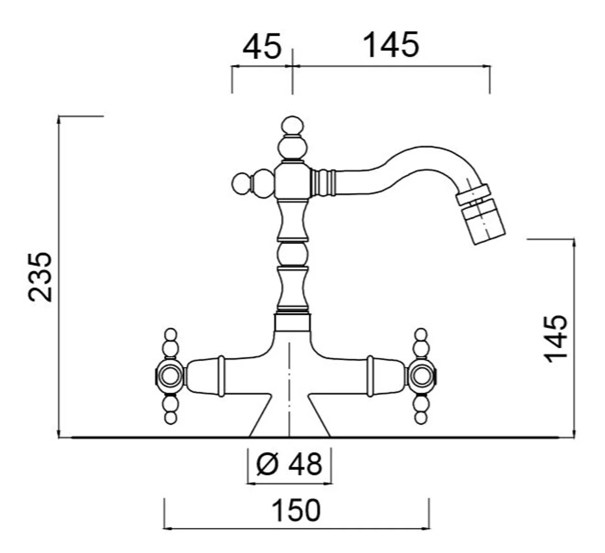 Art Nouveau retro washbasin / washbasin fitting silver H. 23.5 cm - nostalgic bathroom accessories