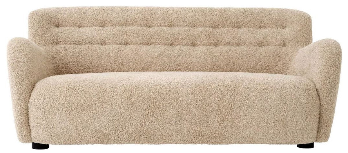 Luxury sofa sand color / black 188 x 87 x H. 80 cm - living room sofa - hotel sofa - living room furniture - living room furniture - hotel furniture - luxury furniture - luxury furniture