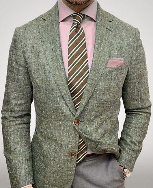 Business Textured Pattern Single Breasted Notch Lapel Blazer