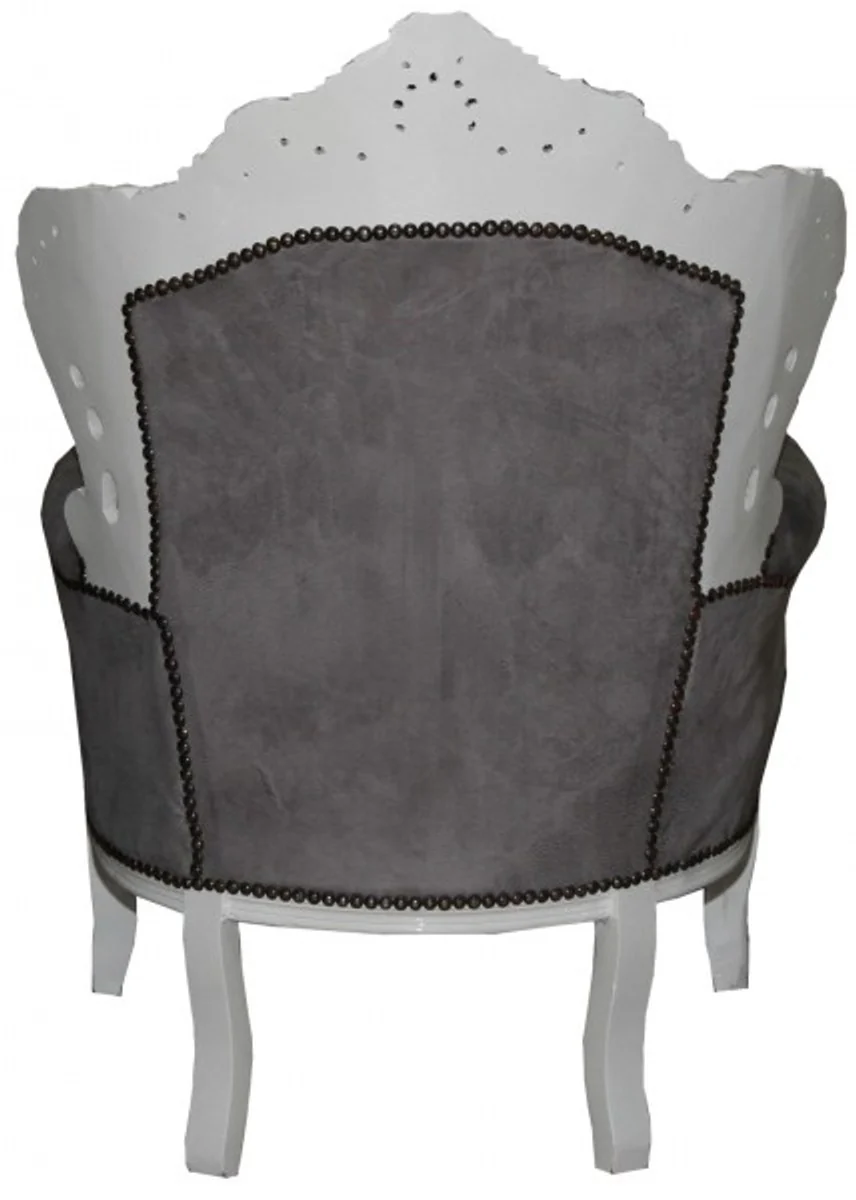 Baroque armchair King gray / white - antique style