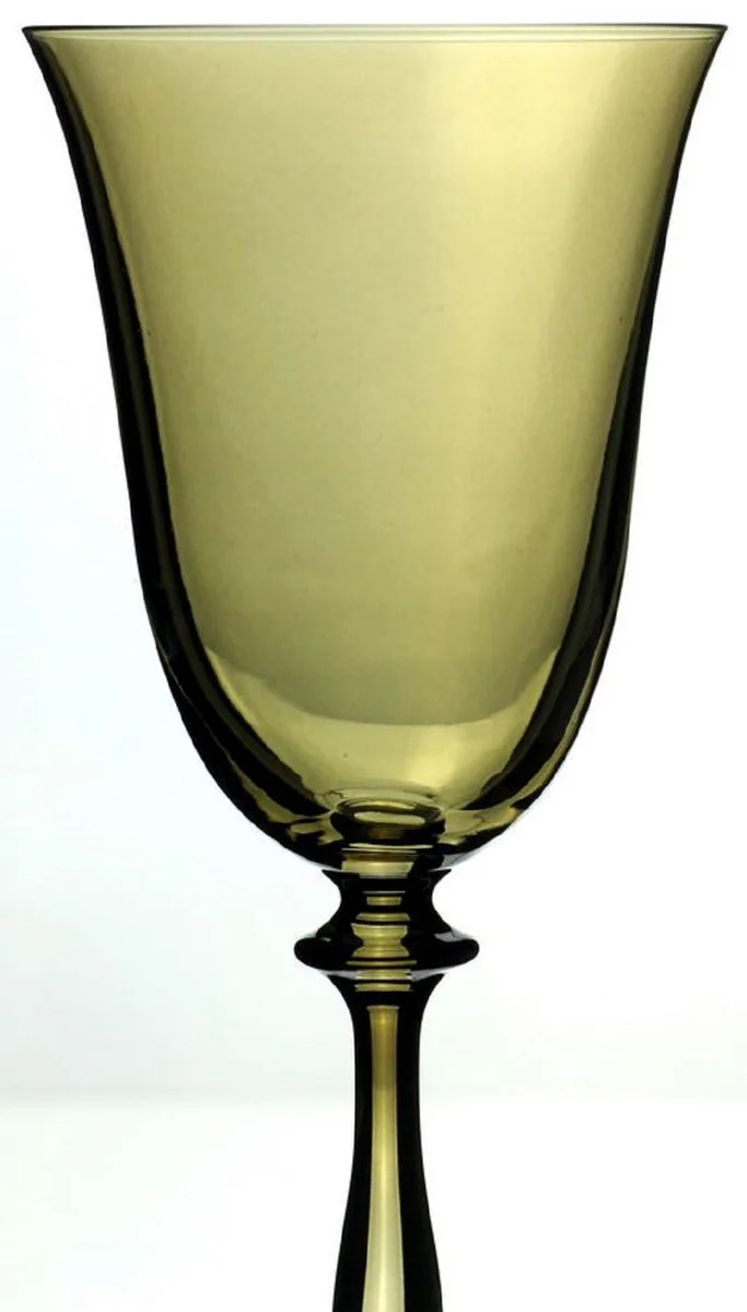 Luxury Baroque white wine glass set of 6 amber Ø 8.5 x H. 21 cm - Handmade wine glasses - Hotel & Restaurant Accessories - Luxury quality