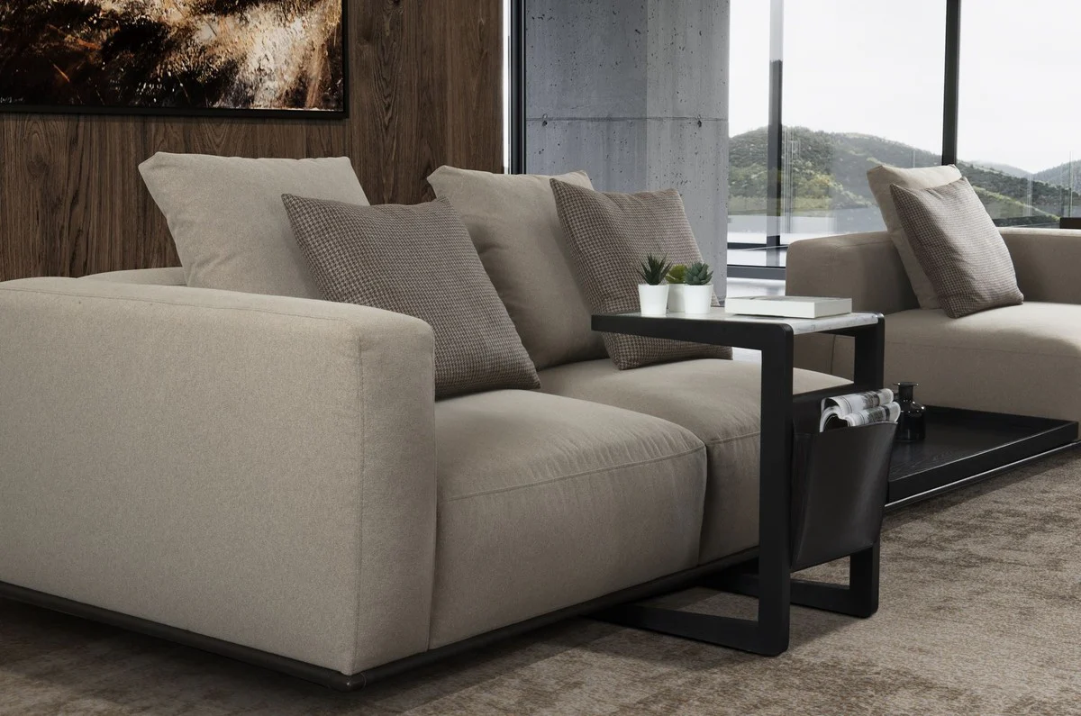 Luxury sofa gray / black 400 x 100 x H. 67 cm - Living room sofa - Hotel sofa - Living room furniture - Living room furniture - Hotel furniture - Luxury furniture - Luxury furniture