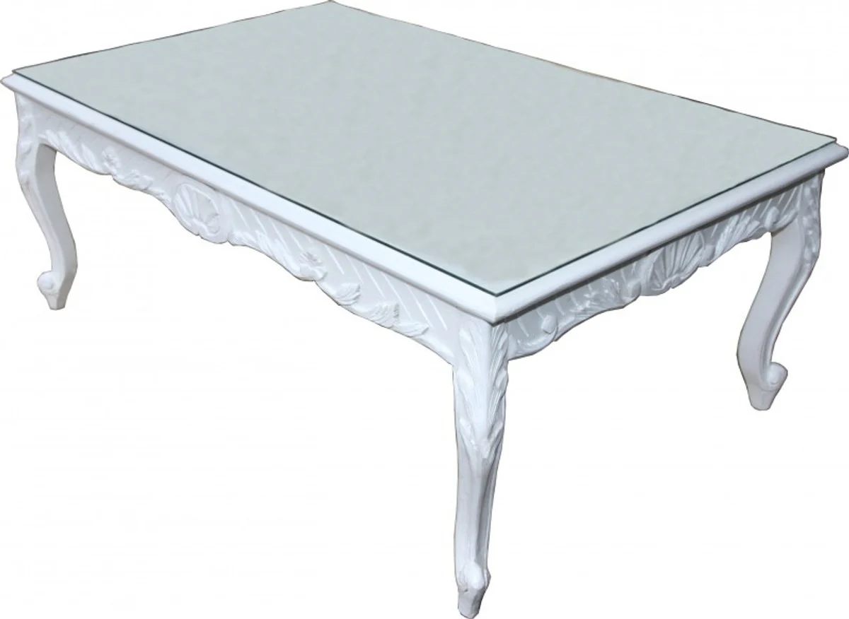 Baroque coffee table white 120 x 80 cm - Mod2