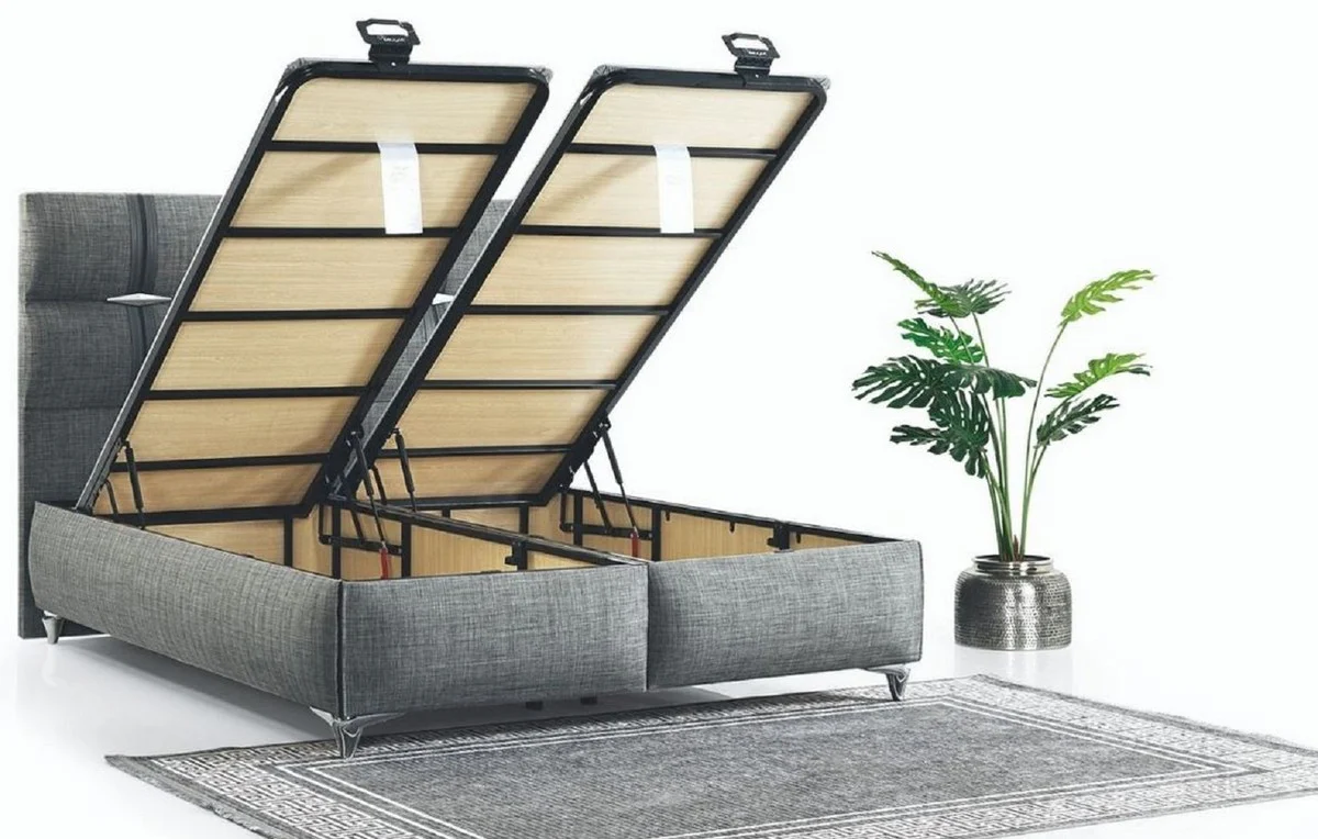 Luxury Double Bed Gray - Modern Solid Wood Bed - Modern Bedroom & Hotel Furniture - Luxury Collection