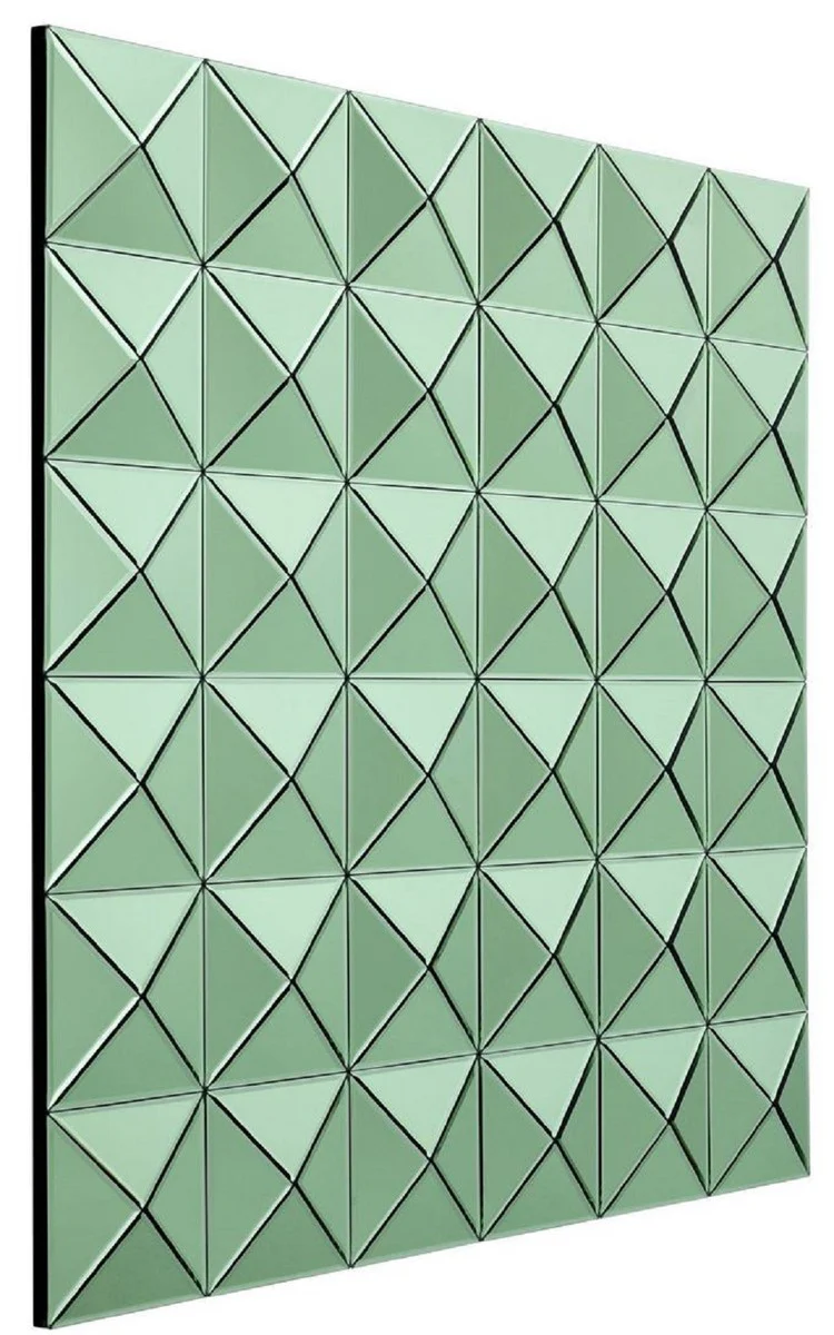 Designer mirror green 110 x 4 x H. 110 cm - luxury living room wall mirror - designer furniture