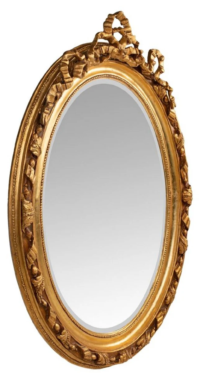Baroque mirror gold 100 x 12 x H. 140 cm - Oval wall mirror in baroque style - Antique style wardrobe mirror - Living room mirror - Baroque furniture