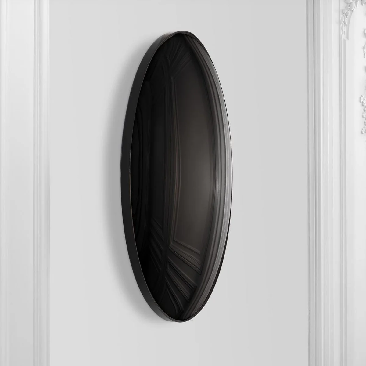 Luxury mirror black Ø 91 cm - Round convex wall mirror - Luxury furniture