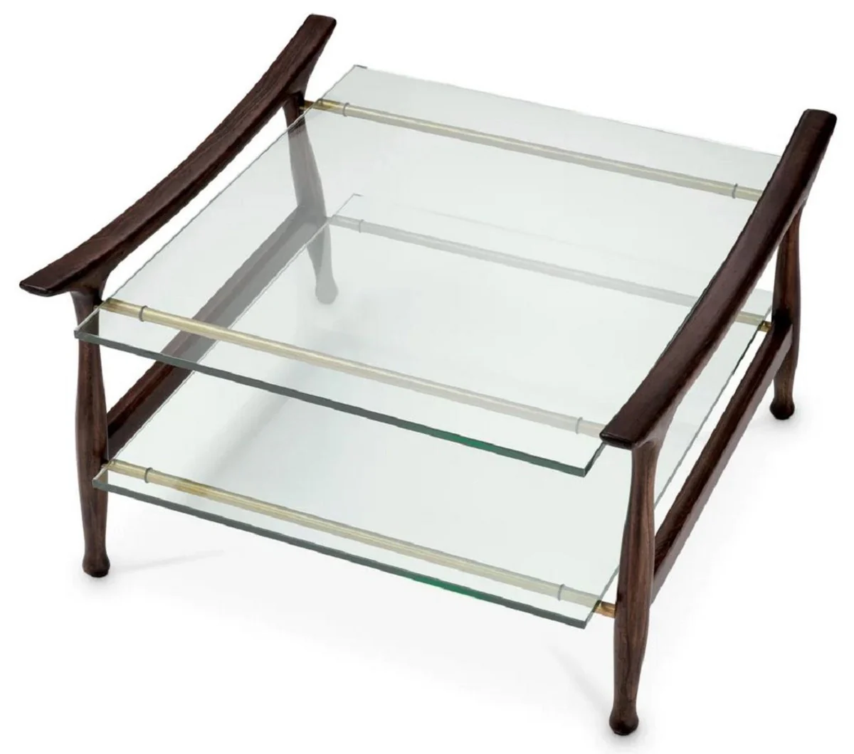 Luxury coffee table brown 74.5 x 75.5 x H. 46 cm