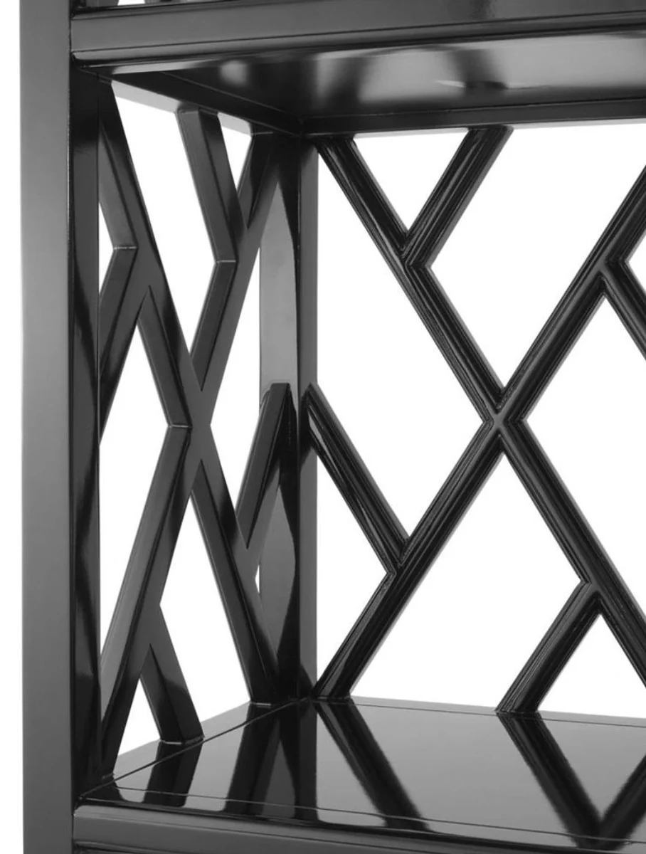 Luxury shelf cabinet piano black 65 x 34 x H. 226 cm - living room furniture