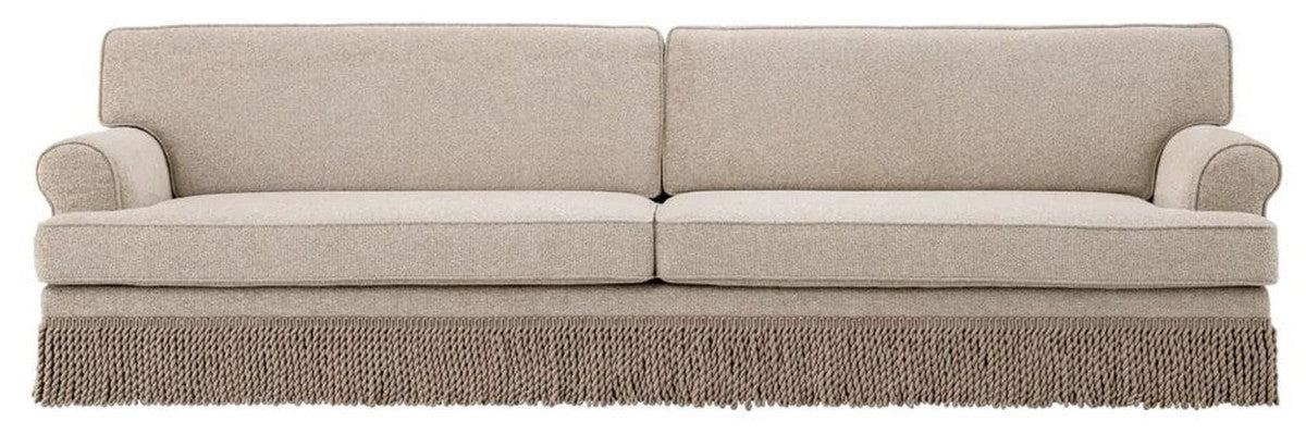 Luxury living room sofa beige 277 x 101 x H. 77 cm