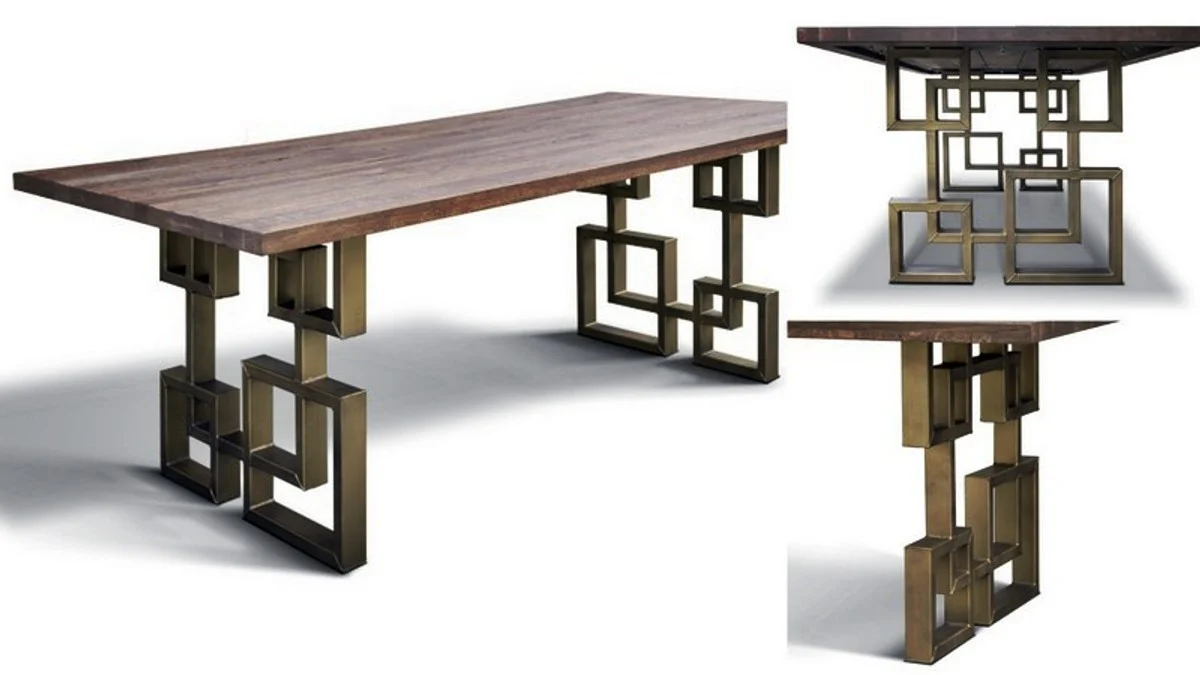 Industrial design dining table - oak - 200 x 100 x H. 78 cm - Luxury dining room furniture