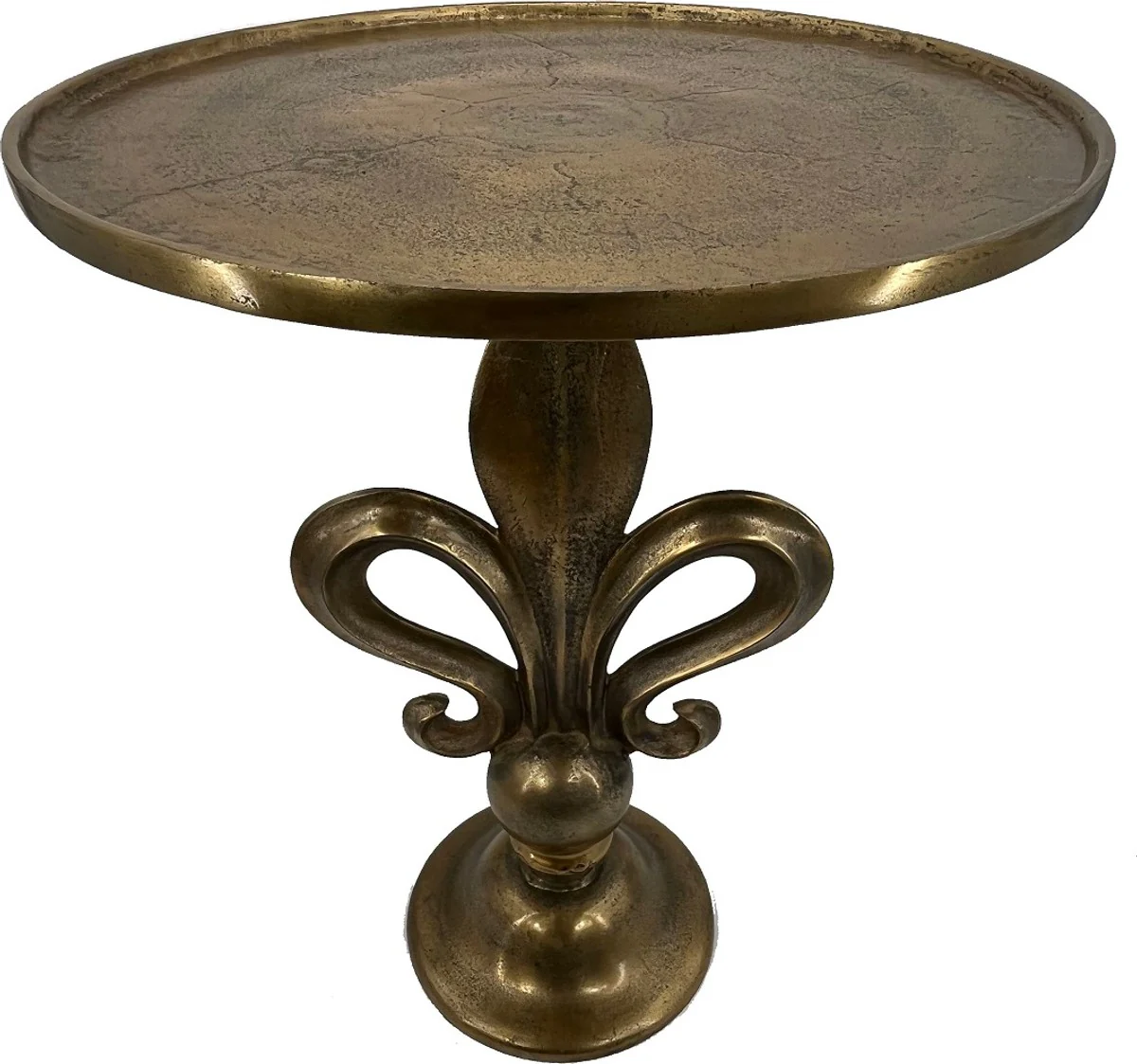 Baroque side table Lily Antique Gold Ø 51 x H. 67 cm - Round aluminum table in baroque style - Living room furniture - Aluminum furniture - Baroque furniture - Baroque furnishings
