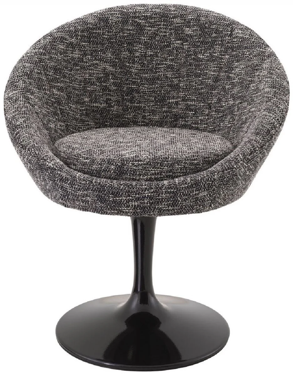 Luxury dining room chair black 67 x 57 x H. 78.5 cm - swivel chair in 60s design - luxury dining room furniture