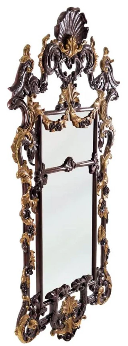 Luxury Baroque Mahogany Mirror Dark Brown / Gold H. 210 cm - Baroque Furniture