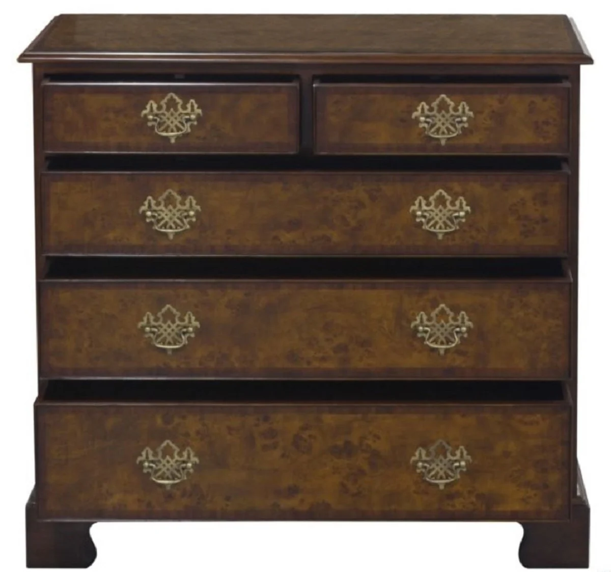Luxury Art Nouveau chest of drawers with 5 drawers brown / dark brown 92 x 52 x H. 86 cm - luxury quality