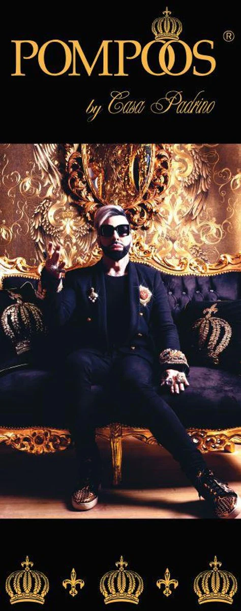 Harald Glööckler luxury decorative cushion Pompöös by Krone & Flames with glittering stones - Glööckler cushion