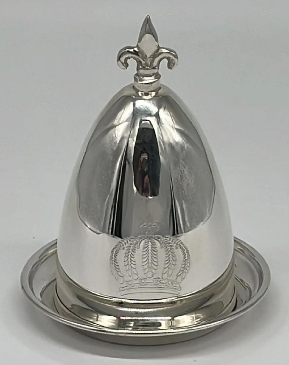 Pompöös by Luxus Baroque egg cup with lid silver - designed by Harald Glööckler