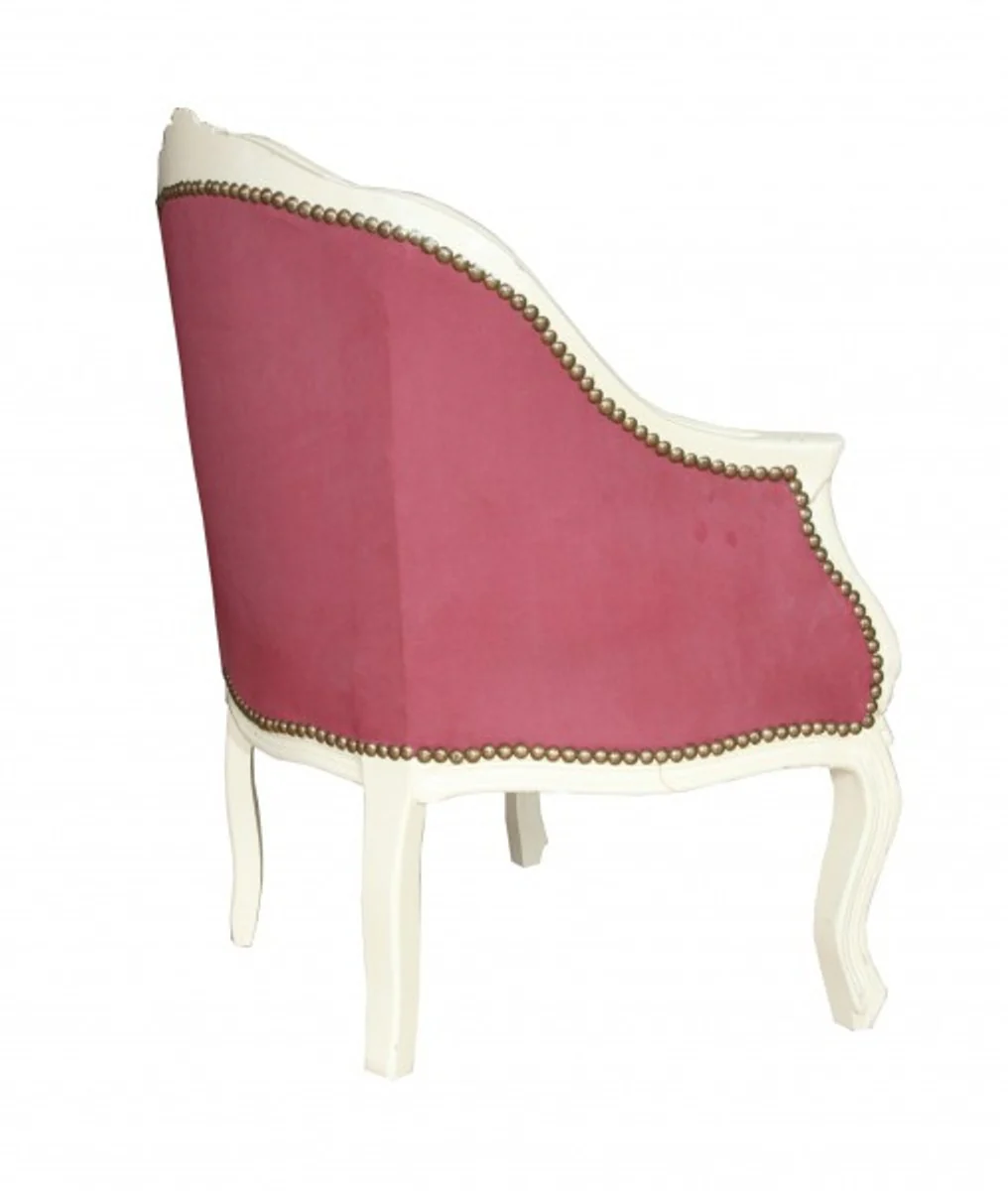 Baroque ladies salon armchair USA design / cream - furniture antique style - USA flag