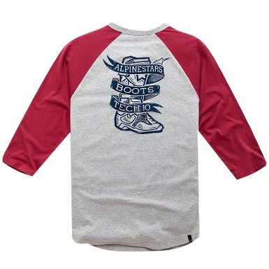 BOOTED PREMIUM LONG SLEEVS HIPPING T-SHIRT GRAY / RED