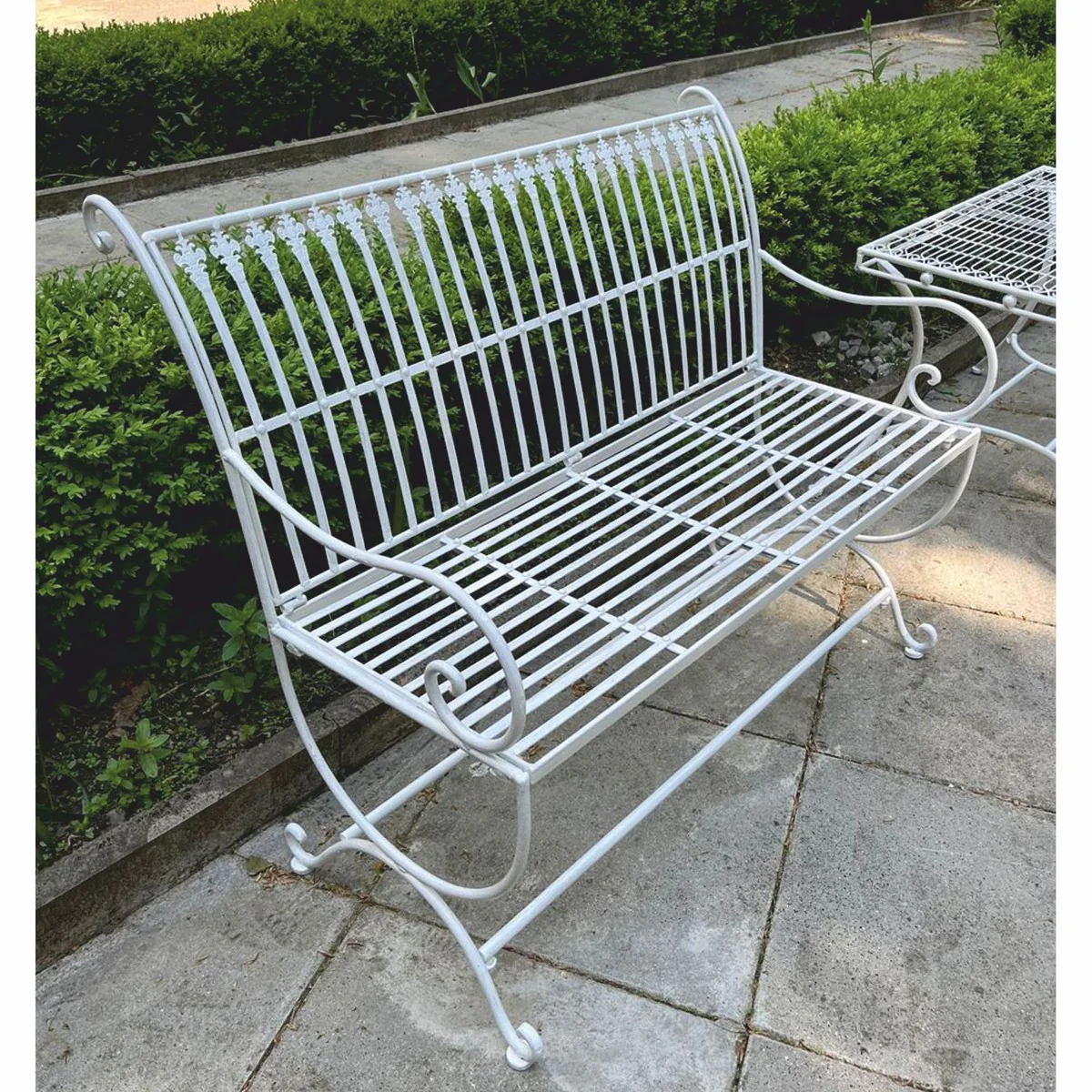 Art Nouveau garden bench white 103.5 cm - Baroque & Art Nouveau garden furniture