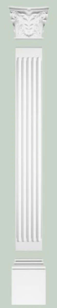 Baroque wall decoration base white 39 x 6.5 x H. 53.5 cm - decorative element column base
