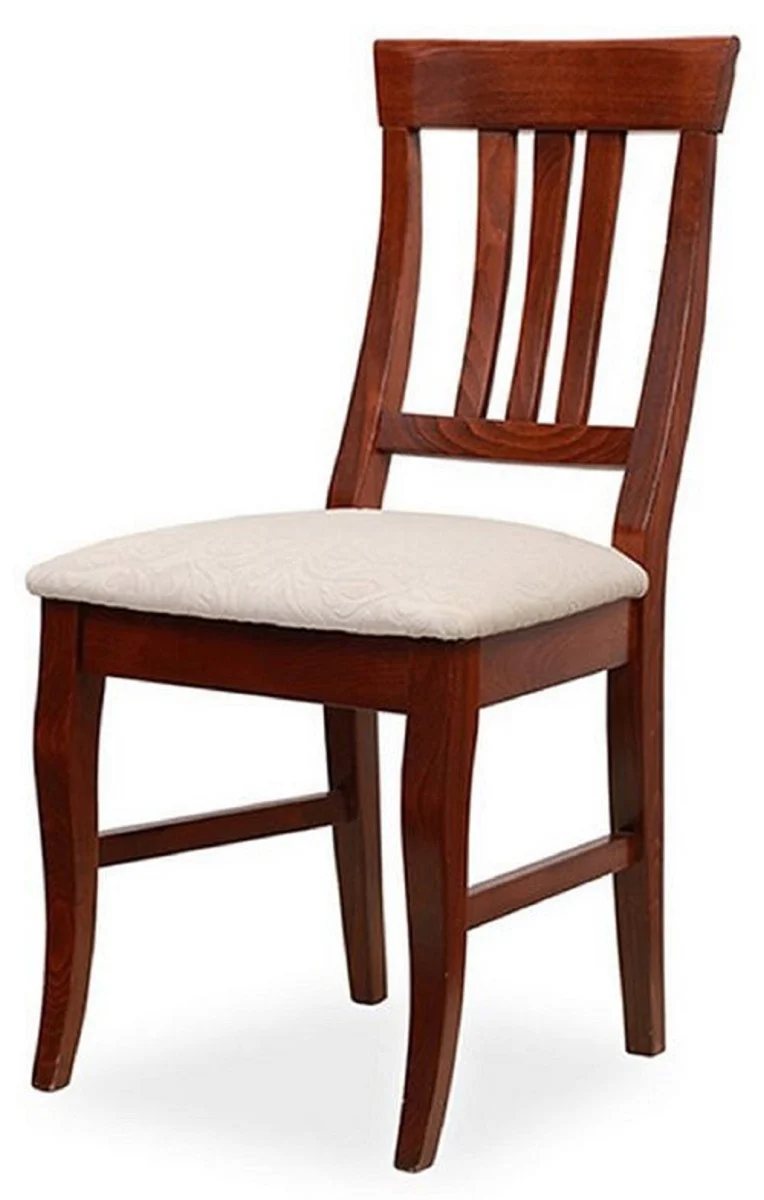 Biedermeier dining room chair set of 6 light gray / dark brown 43 x 52 x H. 96 cm - Solid wood kitchen chairs - Solid wood dining room furniture - Biedermeier dining room furniture