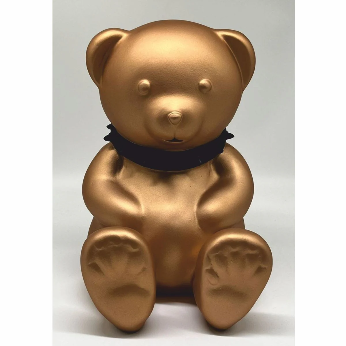 Decorative figure teddy bear with collar gold / black H. 31 cm - decorative sculpture