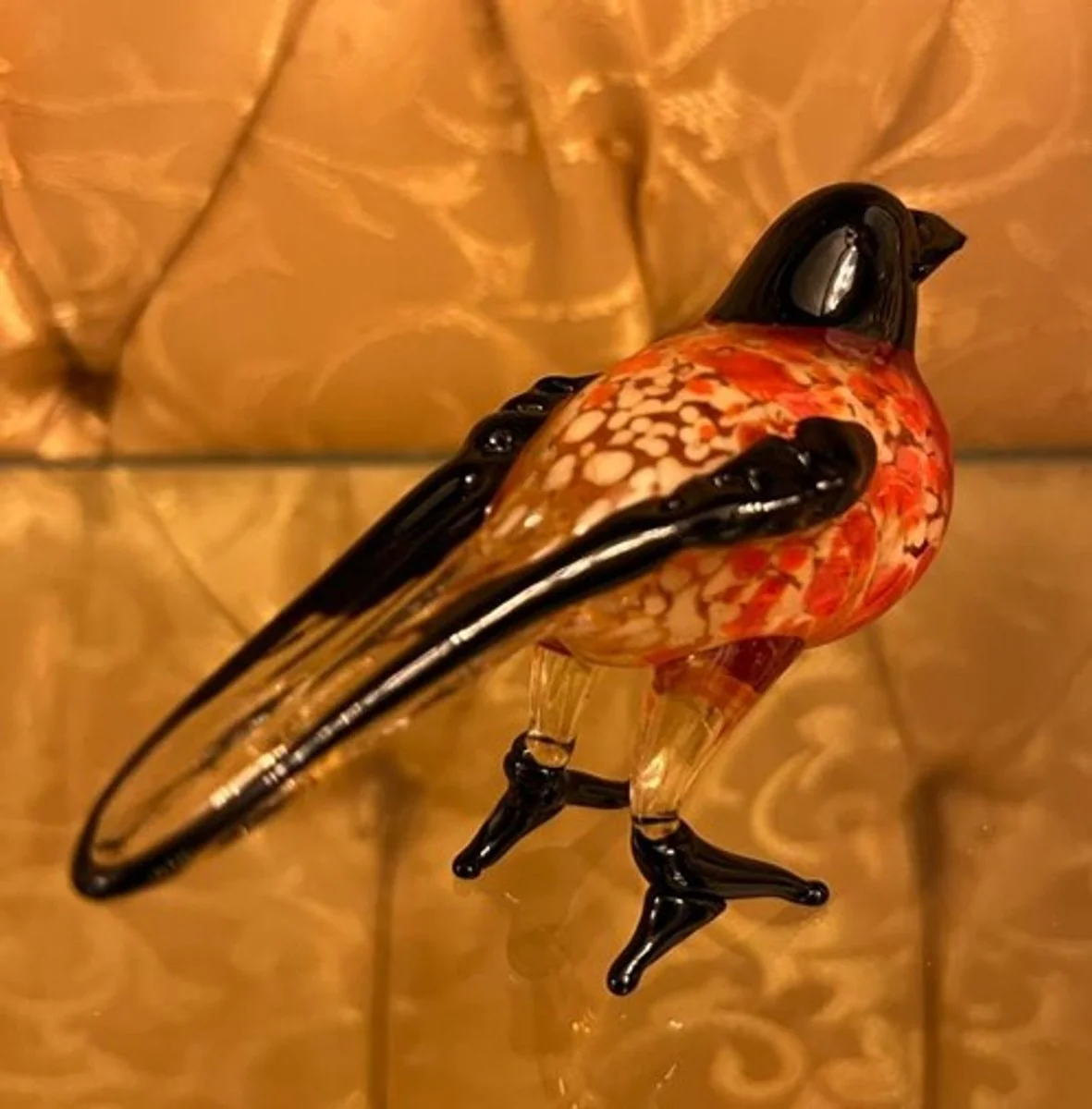 Glass figure chickadee bird - colorful decorative figure made of glass - figure sculpture decoration gift