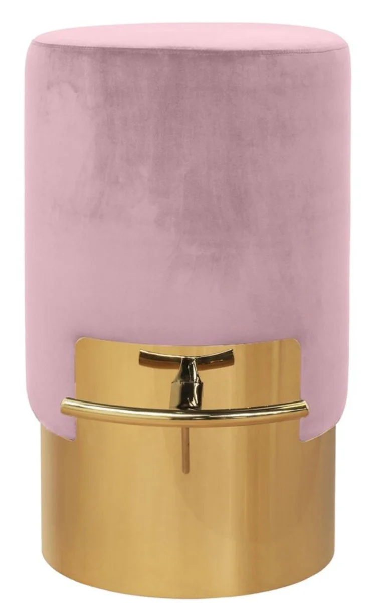 Luxury bar stool pink / gold Ø 46 x H. 76 cm - bar furniture