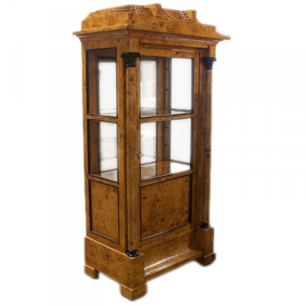 Biedermeier display cabinet in walnut - display cabinet - living room cabinet - Art Deco Baroque