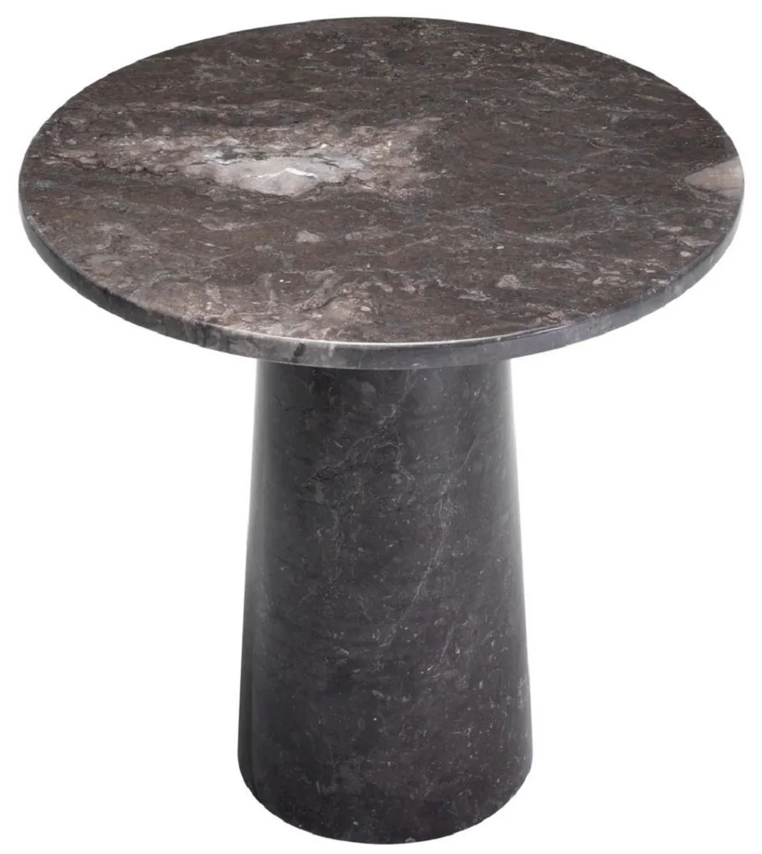 Luxury marble side table gray Ø 55 x H. 57 cm - Round table made of high-quality marble - Marble furniture - Luxury furniture - Luxury quality