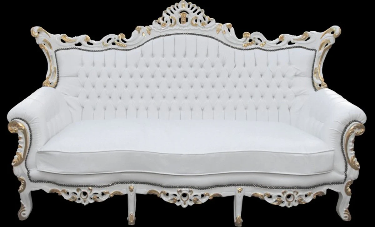 Baroque 3-seater sofa Master White/Gold Mod2 - Antique Furniture - Limited Edition
