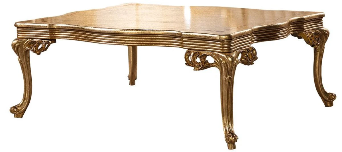Luxury Baroque Coffee Table Antique Gold - Rectangular Baroque Style Living Room Table - Baroque Style Living Room Furniture - Handmade Baroque Furniture - Luxury Furniture in Baroque Style - Noble & Magnificent