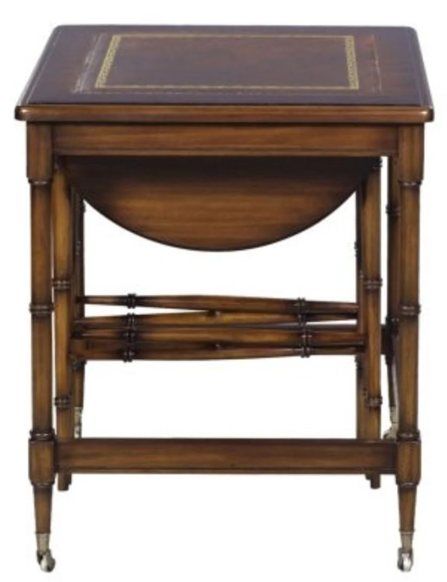 Luxury Mahogany Side Table Set Brown 48 x 48 x H. 59 cm - Hotel Furniture