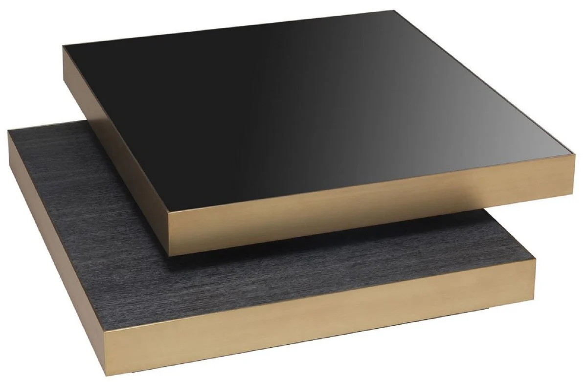 Luxury baroque coffee table cream / gray / gold - handmade solid wood living room table - magnificent solid wood living room furniture in baroque style