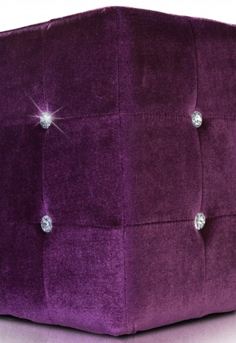 Stool Cube Purple with Bling Bling Stones - Cube Stool - Designer Stool